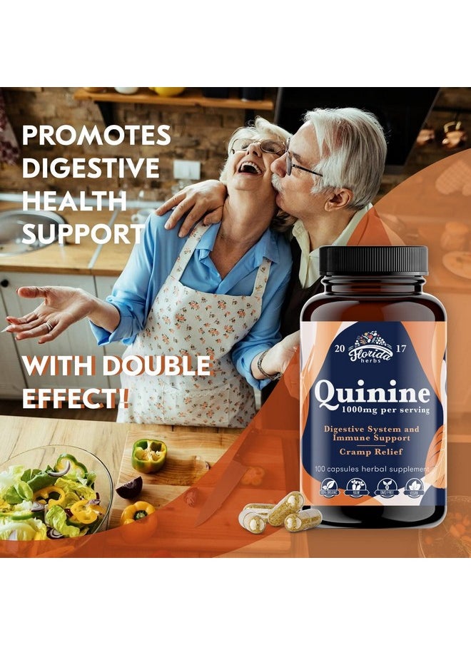 FLORIDA HERBS - Quinine Tablets Cinchona Bark Quinine Supplement Quinine Capsules 1000 Mg Quinine Bark For Leg Cramps Made In Usa 1 Pack (110 Pcs) - Image 1