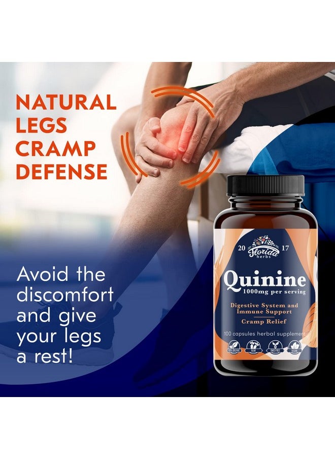 FLORIDA HERBS - Quinine Tablets Cinchona Bark Quinine Supplement Quinine Capsules 1000 Mg Quinine Bark For Leg Cramps Made In Usa 1 Pack (110 Pcs) - Image 1