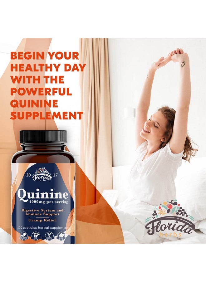 FLORIDA HERBS - Quinine Tablets Cinchona Bark Quinine Supplement Quinine Capsules 1000 Mg Quinine Bark For Leg Cramps Made In Usa 1 Pack (110 Pcs) - Image 1