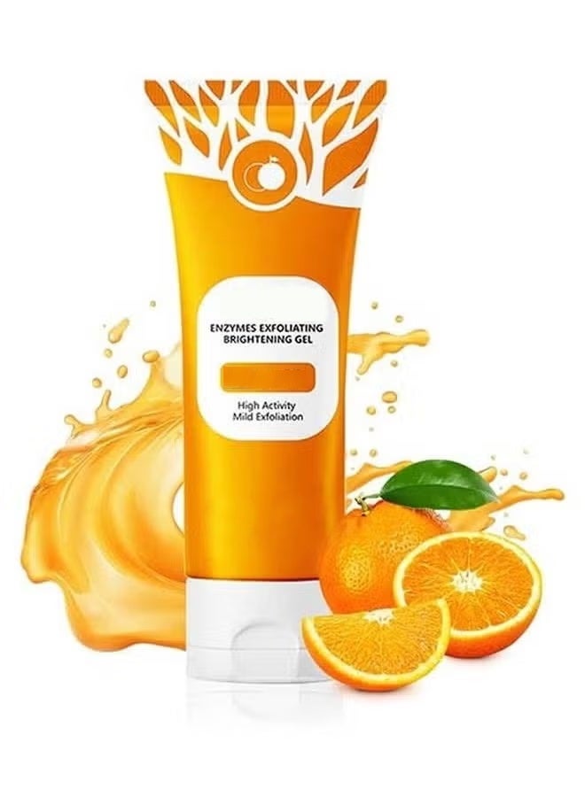 Orange Enzymes Exfoliating Brightening Gel for Face & Body, 2025 Exfoliating Cleansing Gel Scrub, Orange Enzymes Exfoliatings Gels, Deep Clean Pores, Remove Blackheads & Moisturize Skin, All Types Skin (1pcs, 3.5 fl oz) - Image 1