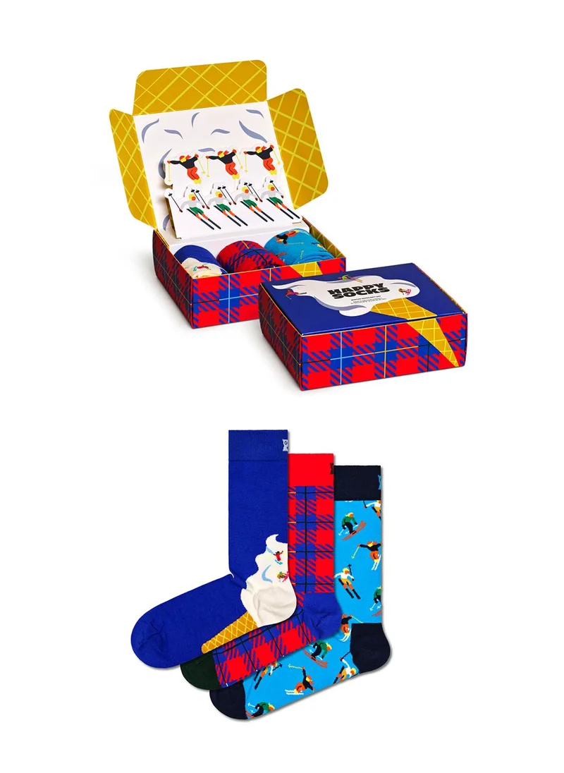 Happy Socks 3-PACK DOWNHILL SKIING SOCKS GIFT SET