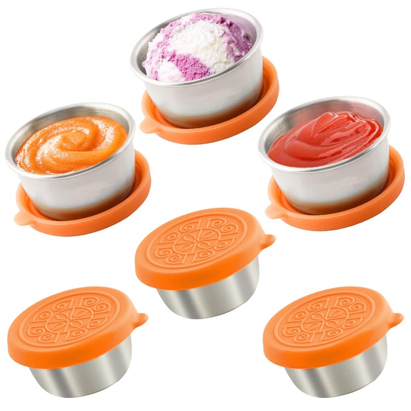Qukaka 6x16 Oz Salad Dressing Containers With Lids Small Leakproof Reusable Stainless Steel Salad Dressing Container To Go For Lunch BoxesSauce containers PicnicsTravel Meal Prep And Kitchen Storage - Image 2