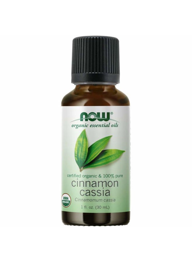 NOW Essential Oils, Organic Cinnamon Cassia Oil, Warming Aromatherapy Scent, Steam Distilled, 100% Pure, Vegan, Child Resistant Cap, 1-Ounce - Image 1