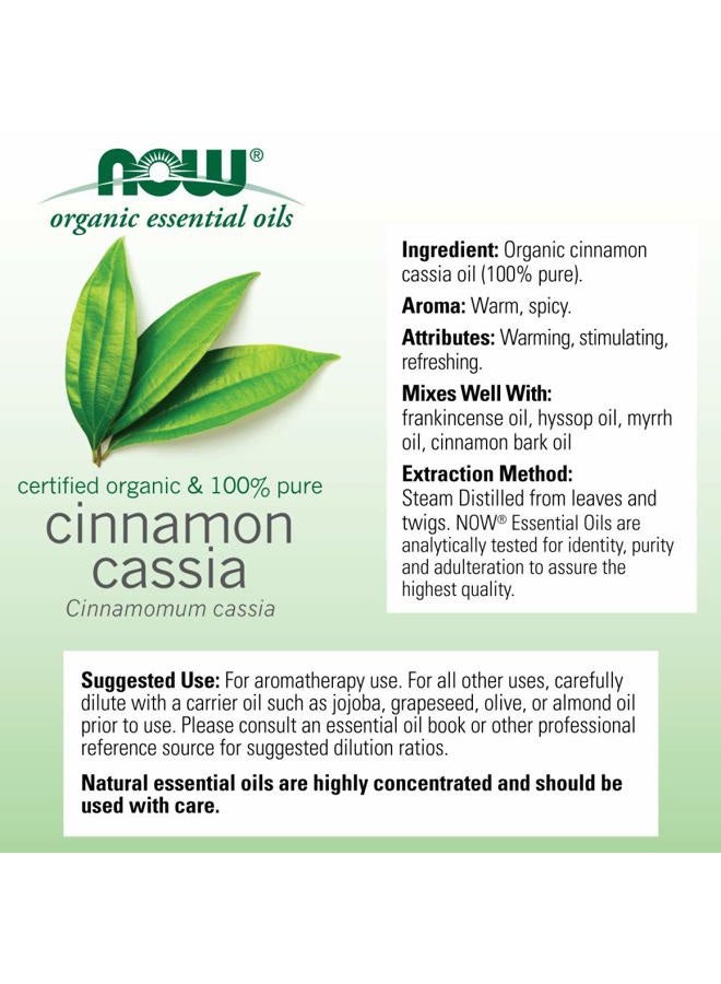NOW Essential Oils, Organic Cinnamon Cassia Oil, Warming Aromatherapy Scent, Steam Distilled, 100% Pure, Vegan, Child Resistant Cap, 1-Ounce - Image 2