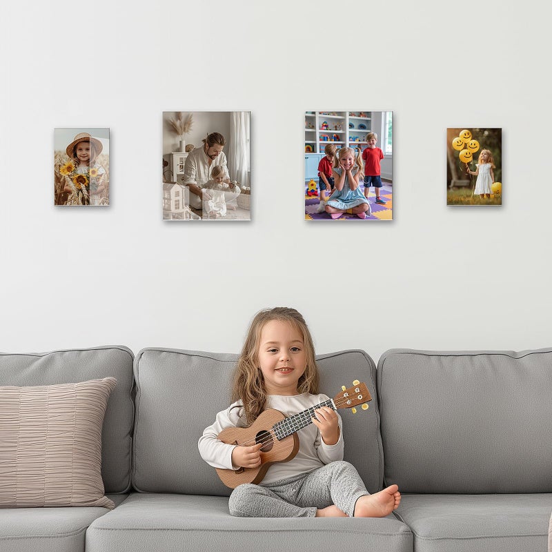 Bluesun 8X10 Picture Frame Set Of 2 Pack Acrylic Picture Frame - Transparent 8X10 Picture Frame Wall Hanging Vertical  Frameless Clear Frame Various Decorative Style - Image 5