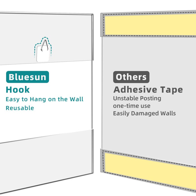 Bluesun 8X10 Picture Frame Set Of 2 Pack Acrylic Picture Frame - Transparent 8X10 Picture Frame Wall Hanging Vertical  Frameless Clear Frame Various Decorative Style - Image 2