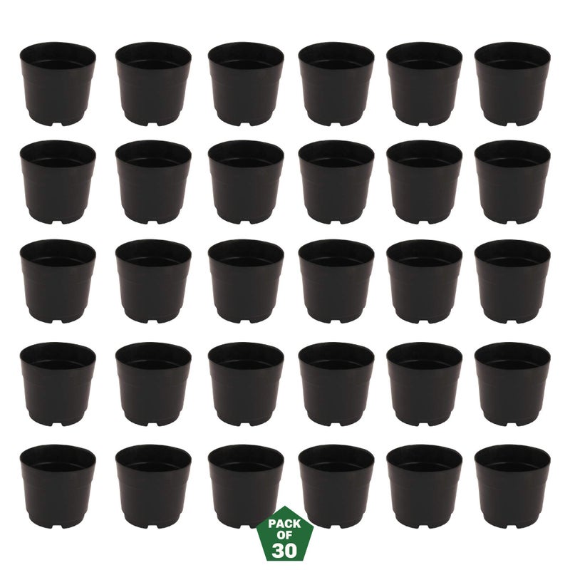 Leafy Tales UV Plastic Round Pots for Plants (6 Inches, Black, Pack of 30) | Lightweight Indoor Outdoor Garden & Balcony Planters - Image 3