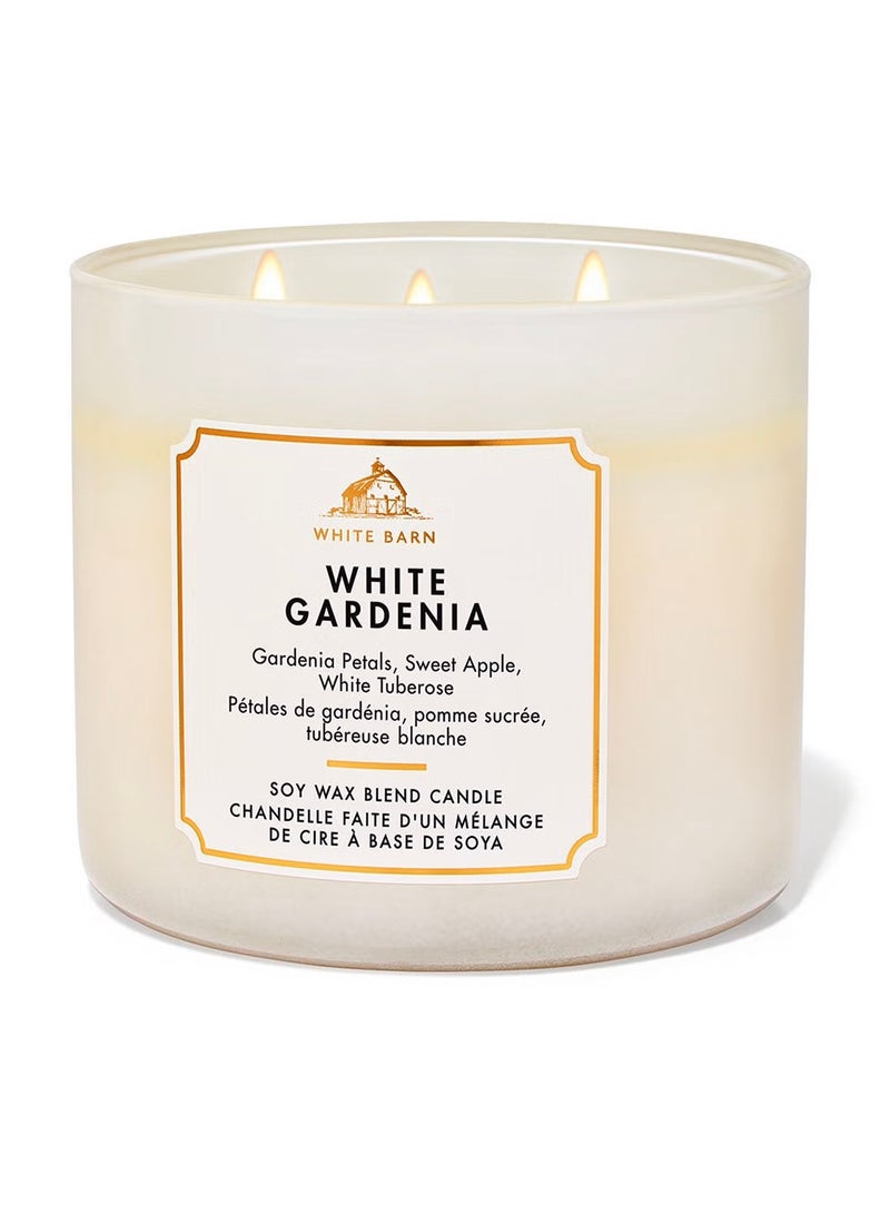 Bath & Body Works شمعة جاردينيا بيضاء بثلاث فتائل - Image 1