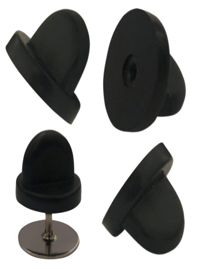 مونوشيف ٥٠ قطعة من دبابيس التثبيت المطاطية، ودبابيس التثبيت على شكل فراشة من مادة PVC، ودبابيس تثبيت الياقات المطلية بالمينا، وحافظات القبعات، وبدائل لشارات الزي الرسمي، ودبابيس ربطات العنق المريحة، ومشابك تثبيت خلفية، باللون الأسود. - Image 1