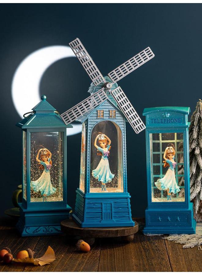 Snow Music Box Frozen Crystal Ball Daughter Children's Rotating Girl Music Box Birthday High Sense-Color:Princess Wei Ni's "purple Phone Pavilion" "blue" Skirt Rotation  - Image 3