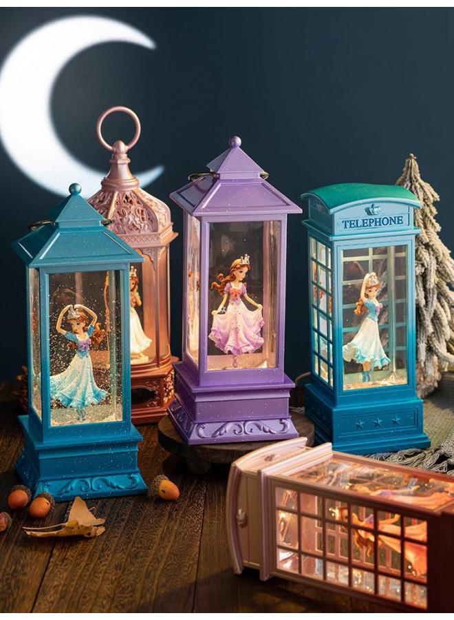 Snow Music Box Frozen Crystal Ball Daughter Children's Rotating Girl Music Box Birthday High Sense-Color:Princess Wei Ni's "purple Phone Pavilion" "blue" Skirt Rotation  - Image 2
