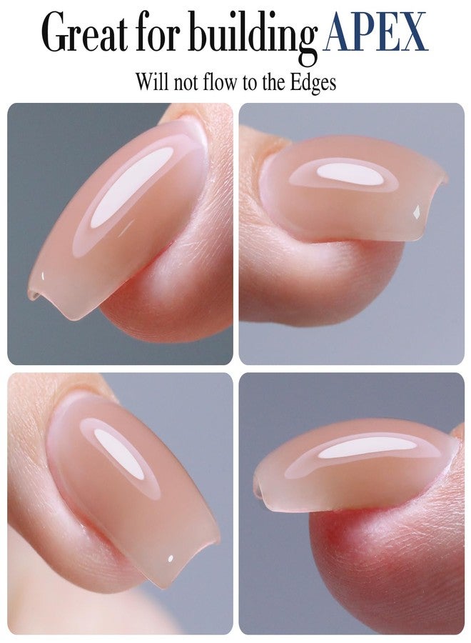 Double Rhythm طلاء أظافر جل شفاف مزدوج الإيقاع 15 مل مقوي أظافر في زجاجة جل صلب لتمديد الأظافر قابل للإزالة يدوم طويلاً جل UV (بيج فاتح 8 في 1-6) - Image 5