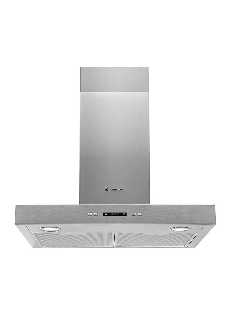Ariston Built In 60cm Chimney Hood, Telescopic, Wall mounted, Washable Filter, 3 Speed Settings, Stainless Steel Material, Mechanical Control, Self Supporting Metallic Filter, Inox, AHBS6-7FLLX AHBS6-7FLLX Silver