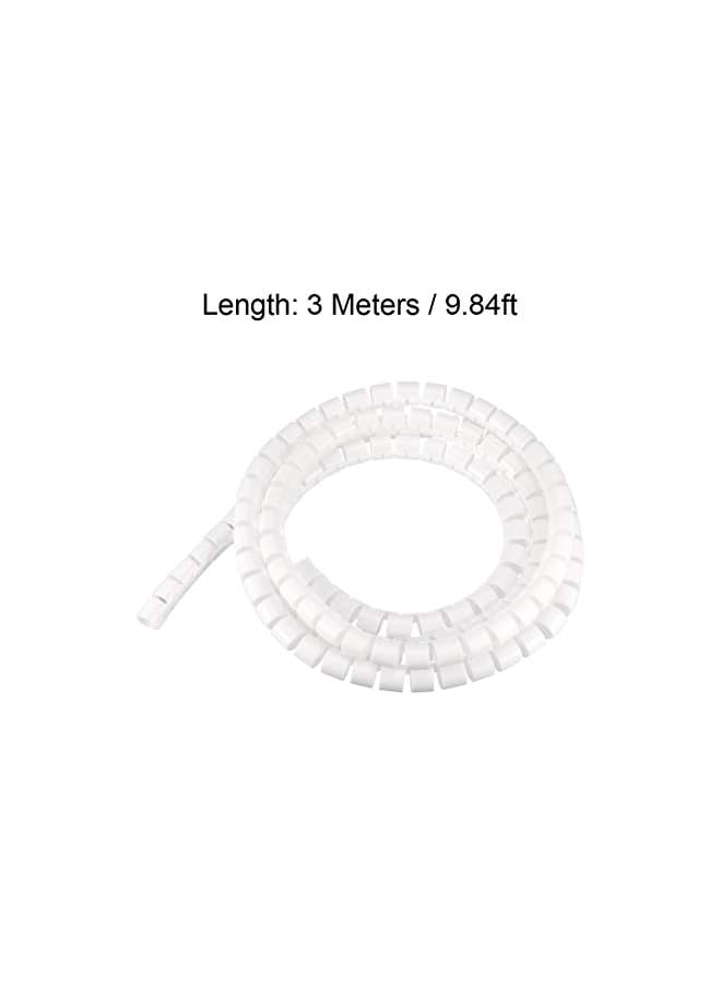 promass Flexible Spiral Tube Wrap Cable Management Sleeve 14mmx16mm Computer Wire Manage Cord 3 Meters Length White - Image 2