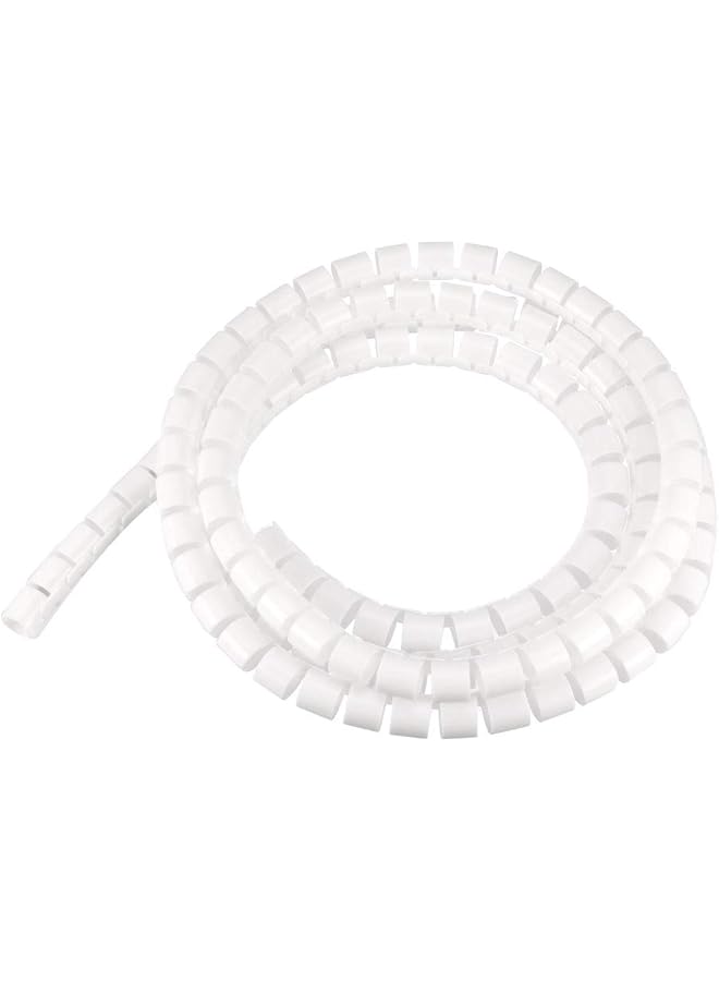 promass Flexible Spiral Tube Wrap Cable Management Sleeve 14mmx16mm Computer Wire Manage Cord 3 Meters Length White - Image 1