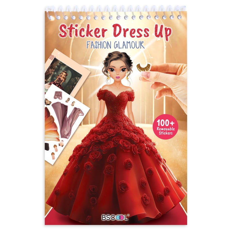 BSCOOL Sticker Dress up Books - Sticker Activity Book for Kids. Learn Girls Fashion Design with Stickers and Guides for Kids 5 and up. Little Designer Creativity Book. Stickers, Paper Dolls. - Glamour - Image 1