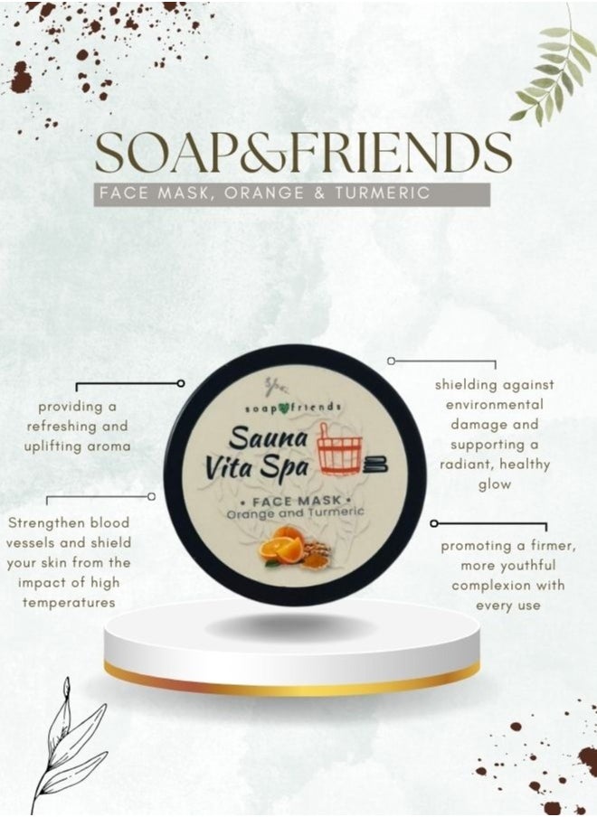 Soap&Friends Orange Turmeric Nourishing Sauna Face Mask 50 ml Face Mask for Radiant Skin  - Image 3