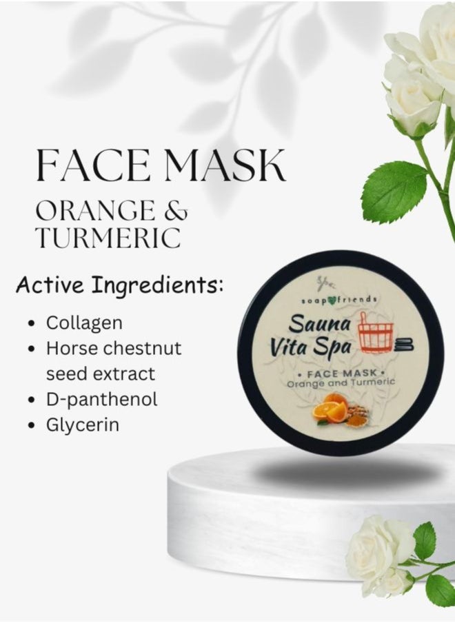 Soap&Friends Orange Turmeric Nourishing Sauna Face Mask 50 ml Face Mask for Radiant Skin  - Image 5