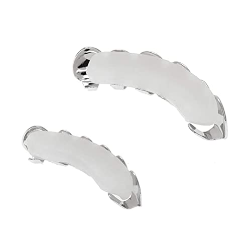 MagiDeal Silver-Tone Hip Hop Removeable Mouth Grillz Set (Top & Bottom) Player Style - Image 3