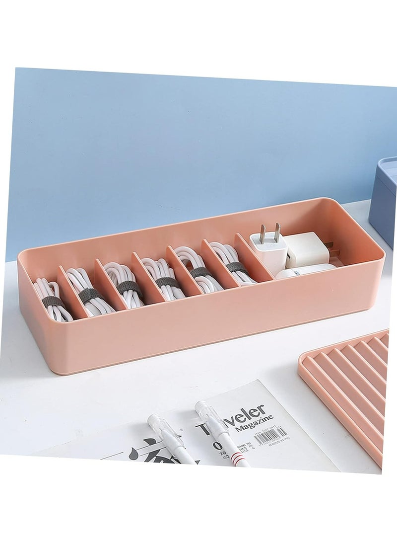 Oasisgalore Electrical cords concealer Charging Cord Organizer Accessories,Multi-Functional Storage Box for Kids' Toys and Essentials Storage（Pink） - Image 1