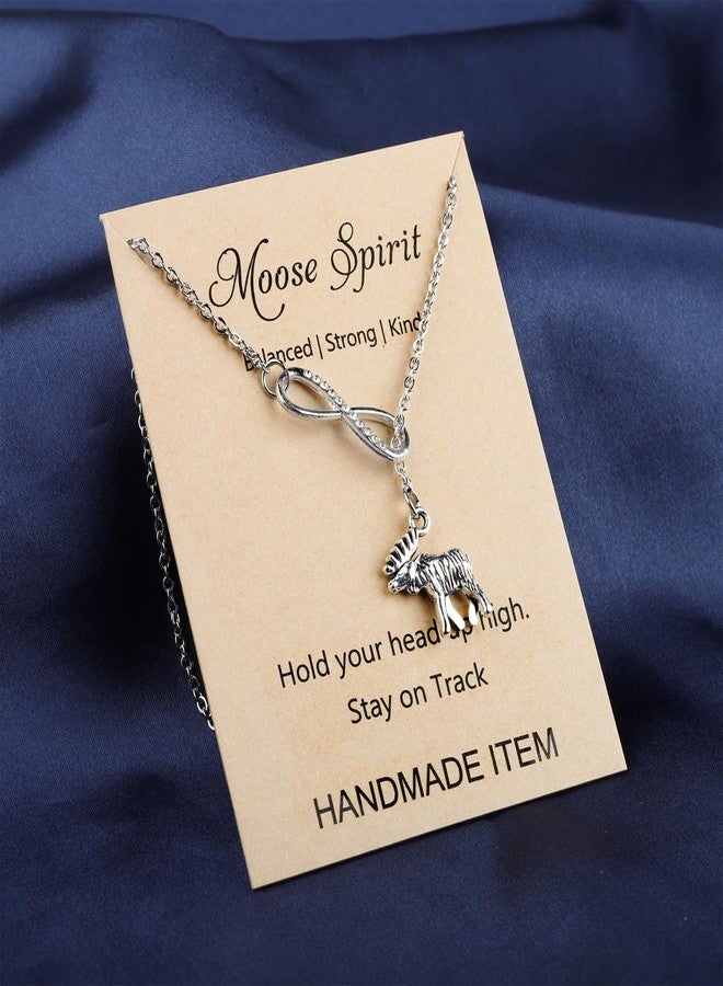 MAOFAED Moose Necklace - Moose Spirit Balanced Strong Kind - Inspirational Gift - Image 4