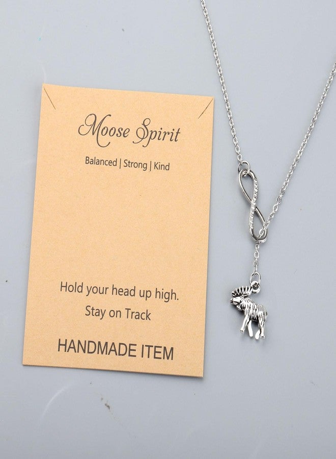 MAOFAED Moose Necklace - Moose Spirit Balanced Strong Kind - Inspirational Gift - Image 3