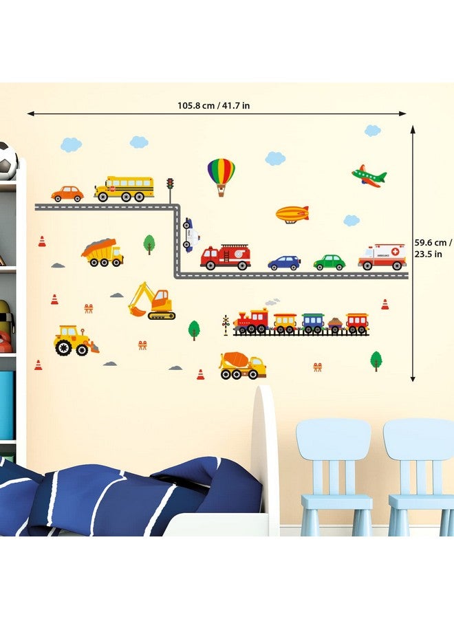 ديكو وال Ds8047 ملصقات جدارية لوسائل النقل قابلة للتقشير واللصق للأطفال، غرفة نوم الأطفال، غرفة المعيشة، بناء الأولاد، الأطفال الصغار، سيارة D؟Cor، غرفة اللعب، المركبات، الشاحنة، طريق المدينة، الطفل - Image 5