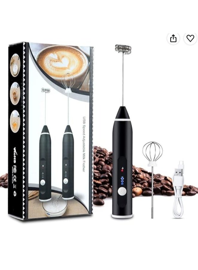 مضرب نسكافيه وحليب كهربائي محمول قابل للشحن بـ 3 سرعات مع خفاقة بيض إضافية، صانع رغوة لاسلكي للكابتشينو، اللاتيه، والقهوة، خلاط صغير يدوي للمطبخ من بورتال - Image 3