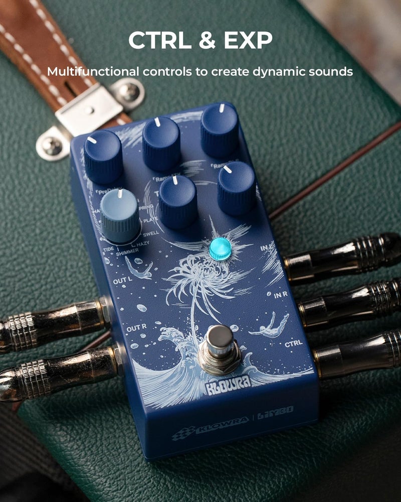 Klowra Limbo Stereo Reverb Pedal with Shimmer, Tide & Freeze - 9 Ambient Effects for Electric Guitar, Bass & Synth - Analog Dry Through for Zero Tone Loss - Ideal for Worship, Shoegaze & Live Gigs - Image 4