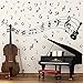 Outus ملصقات جدارية موسيقية من أوتوس، ملصقات نوتة موسيقية، ديكور جدار موسيقي، قابلة للإزالة، ملصقات فرقة نوتة، ورق حائط فينيل، ديكور منزلي، اصنعه بنفسك - Image 2