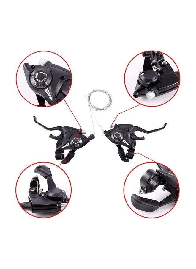 Brake Lever Combo Featuring Integrated Shifters, 3x7 Speed Shifter for optimal Bike MTB and Fixed Gear Compatibility Cables.