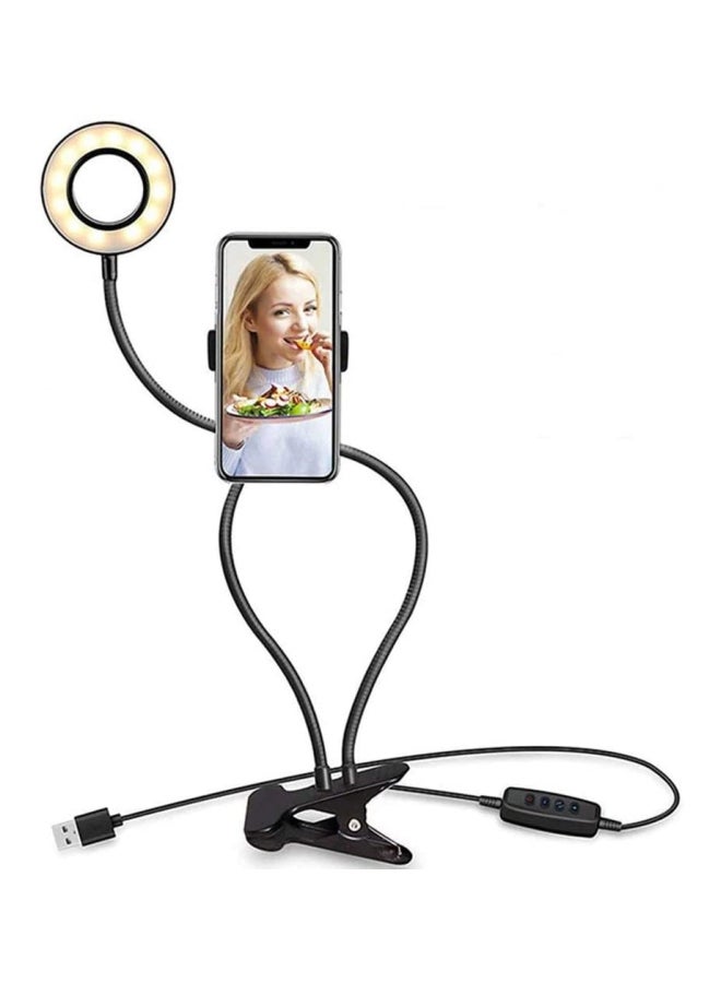 Trands Selfie LED Ring Light With Flexible Mobile Phone Holder Black - Image 2