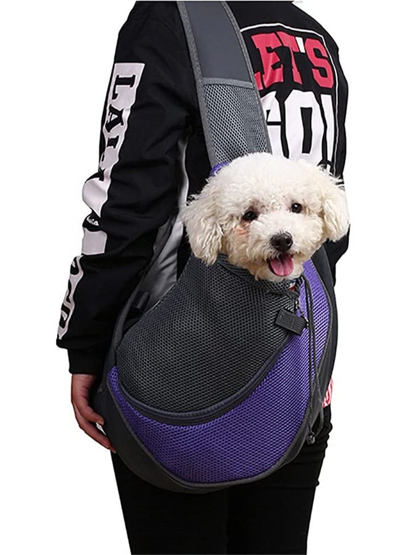 Y&D Pet Carrier Sling Front Pack Cat Puppy Purse Breathable Mesh Travel for Small or Medium Dogs Cats Bag (Purple) - Image 4