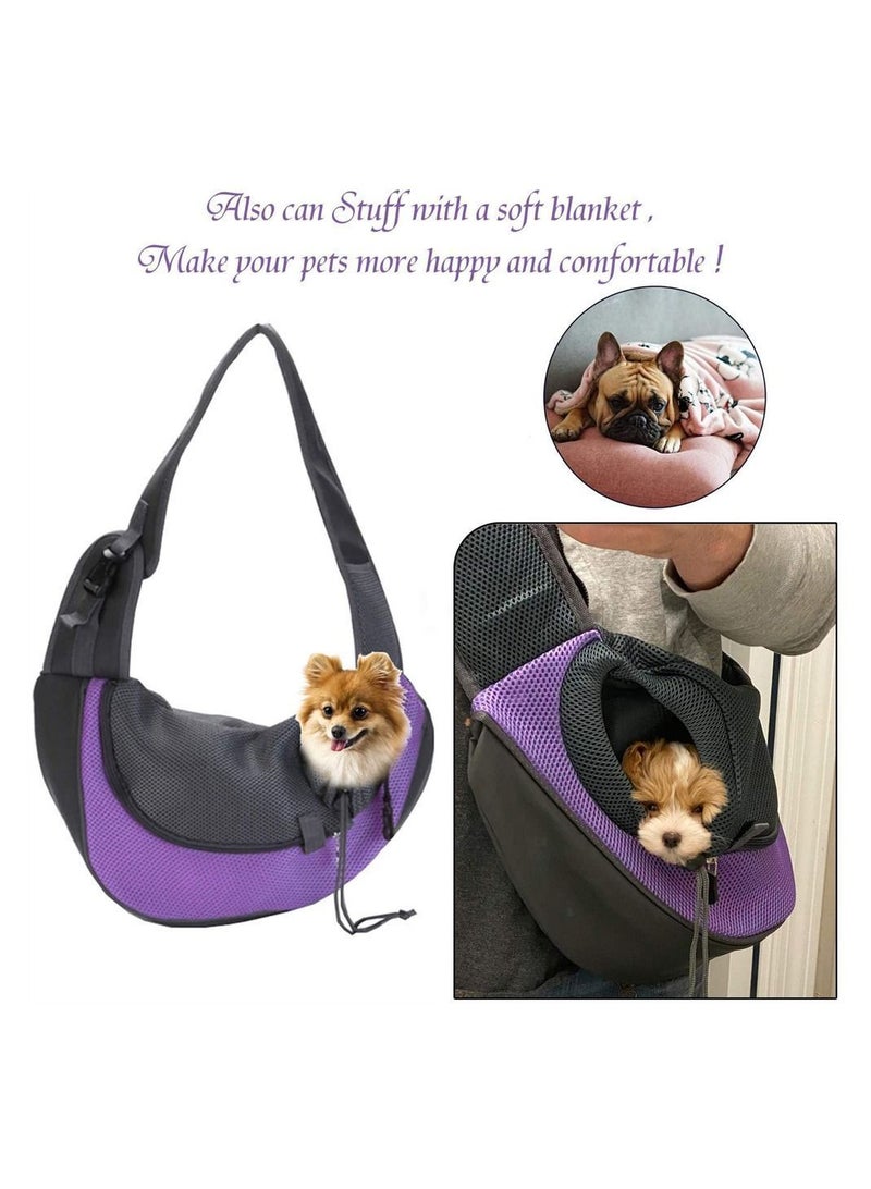 Y&D Pet Carrier Sling Front Pack Cat Puppy Purse Breathable Mesh Travel for Small or Medium Dogs Cats Bag (Purple) - Image 2