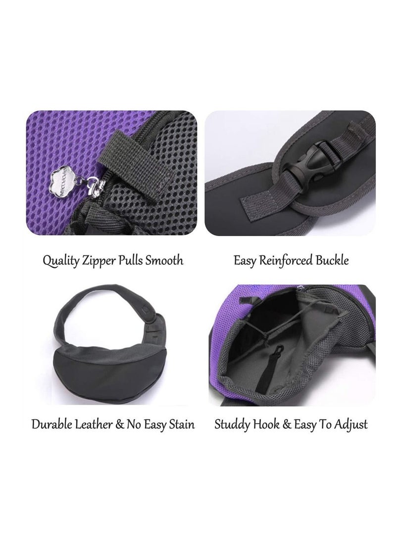 Y&D Pet Carrier Sling Front Pack Cat Puppy Purse Breathable Mesh Travel for Small or Medium Dogs Cats Bag (Purple) - Image 5