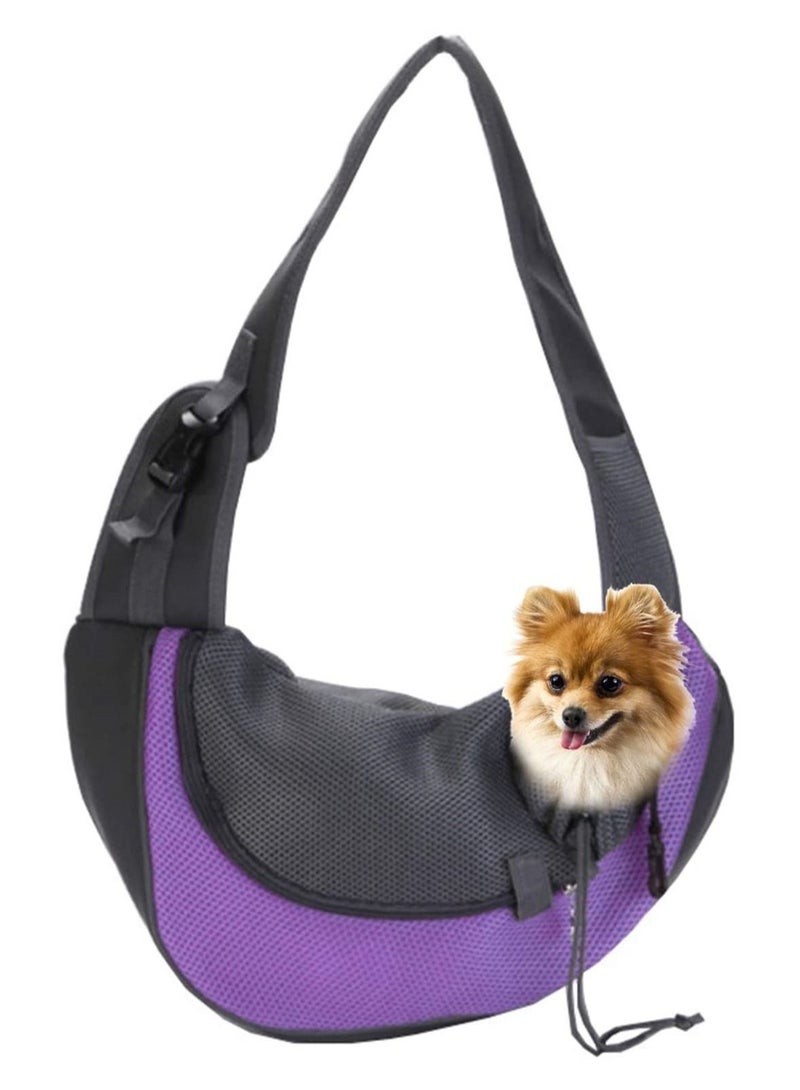 Y&D Pet Carrier Sling Front Pack Cat Puppy Purse Breathable Mesh Travel for Small or Medium Dogs Cats Bag (Purple) - Image 1