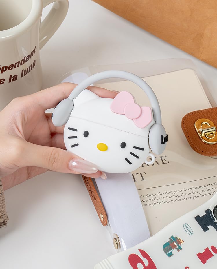 FLORICAN 3D Case for Apple Airpods 4 (2024) Cute Design Suitable ONLY for AirPods 4 / AirPods 4 ANC with Shockproof Full Protection (White Cat) (White Cat) - Image 4