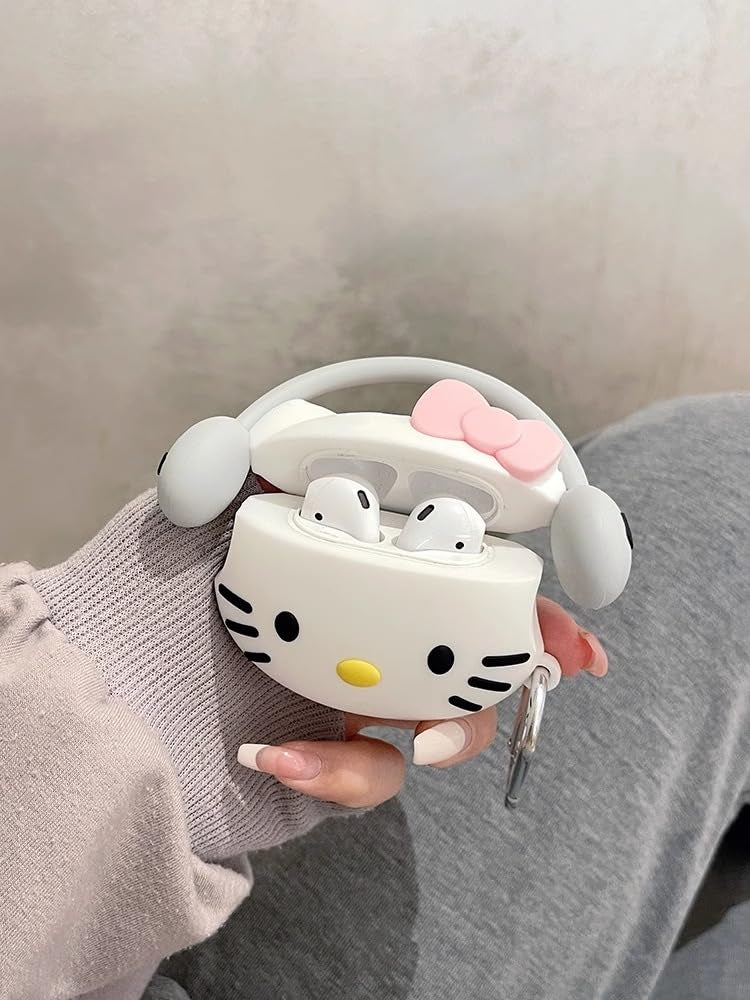 FLORICAN 3D Case for Apple Airpods 4 (2024) Cute Design Suitable ONLY for AirPods 4 / AirPods 4 ANC with Shockproof Full Protection (White Cat) (White Cat) - Image 3