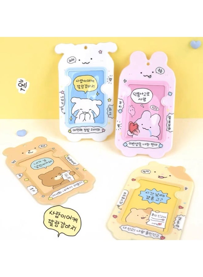 NIBEMINENT 1 - Piece Cute Dog Hamster Kpop Photo Card Holder Pendant Key Chain ID Badge Holder ID Card Holder Photo Card Protector for School ID Office ID Access Card for Women Girls - Image 3