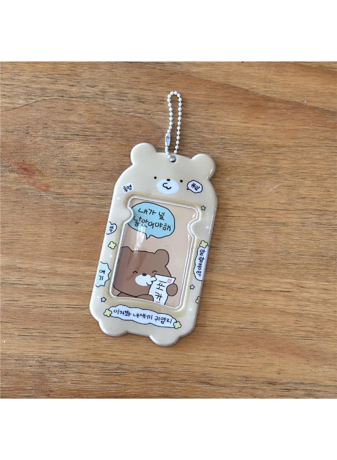 NIBEMINENT 1 - Piece Cute Dog Hamster Kpop Photo Card Holder Pendant Key Chain ID Badge Holder ID Card Holder Photo Card Protector for School ID Office ID Access Card for Women Girls - Image 1
