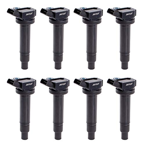 MAS Set of 8 Ignition Coils Pack Compatible with Toyota Lexus 4Runner Tundra Land Cruiser Sequoia GS430 GX470 LS430 LX470 LX570 SC430 4.3L 4.7L 5.7L V8 fit for C1173 UF230 UF493 5C1196 - Image 1
