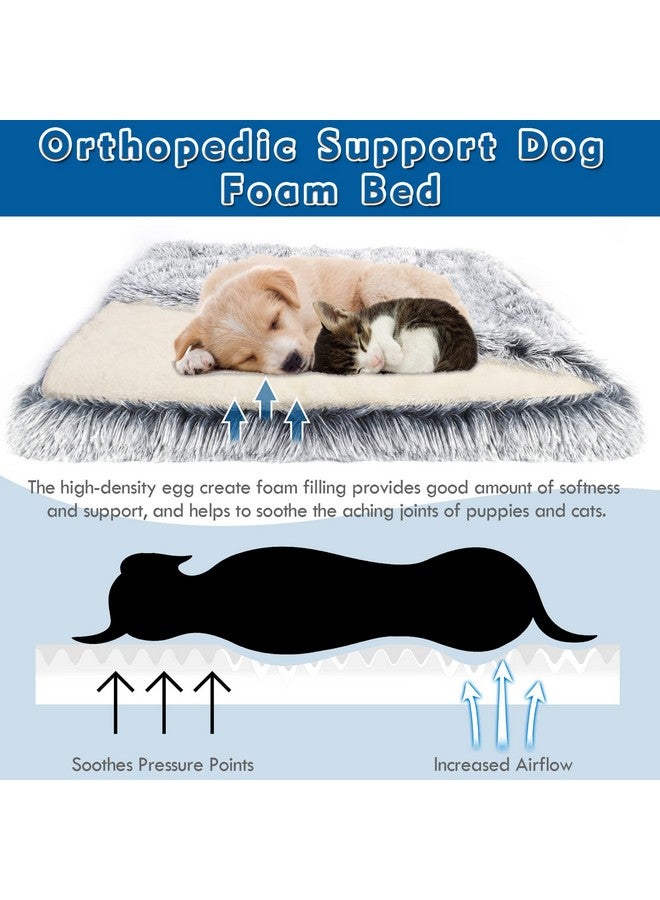 SSAWcasa Dog Bed with Cover Cave, Orthopedic Dog Bed with Blanket, 33.5 * 27.6'' Rectangle Pet Crate Cozy Cuddler Mat, Anti-Anxiety Memory Foam Calming Pad for Puppy Cat with Removable Washable Cover - Image 5