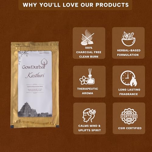 GOW DURBAR GowDurbar Zipper Agarbatti Kasturi Oil Fragrance 150g (Pack of 2) | Organic Incense Sticks with Panchagavya | Coal-Dust-Free | for Pooja, Yoga & Meditation - Image 3
