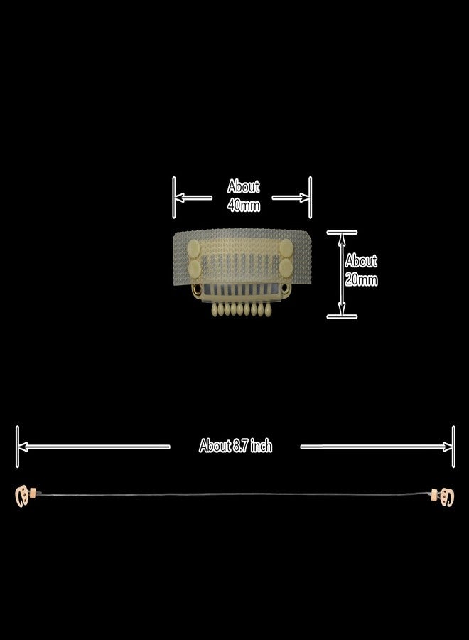 YTBYT 3 Pcs Invisible Elastic Wire Fishing Line with 4 Pcs Stickable Wig Clips for Hair Extensions (Blonde) - Image 2