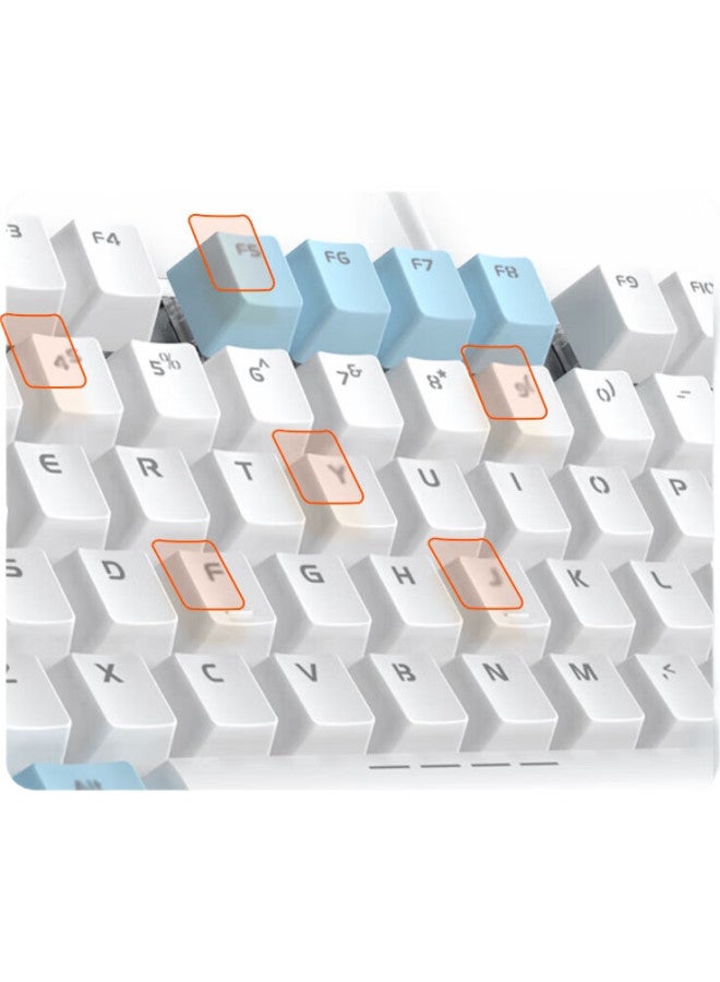 Daryo Dareu Ek815 Mechanical Alloy Keyboard, Wired Keyboard, E-Sports Gaming Keyboard, Multi-Key Anti-Ghosting 108-Key Single Backlight, For Women, White And Blue, Brown Switch - Image 2