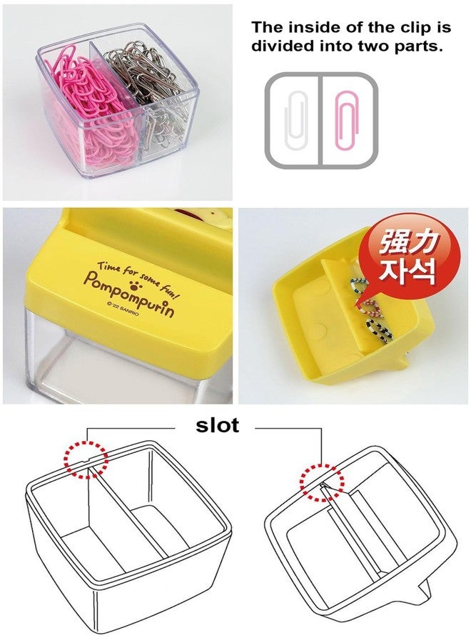LENITH Cute Animal Faced Pompompurin Paper Clip Dispenser Magnetic Lid Boxes with 6 Paper Clips Case - Image 3