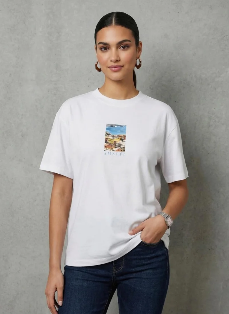 NOBERO Nobero Oversized Graphic Print T-shirt