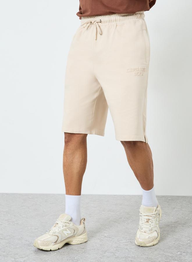 Styli Active Men Beige Athleisure Training Terry Shorts - Image 1