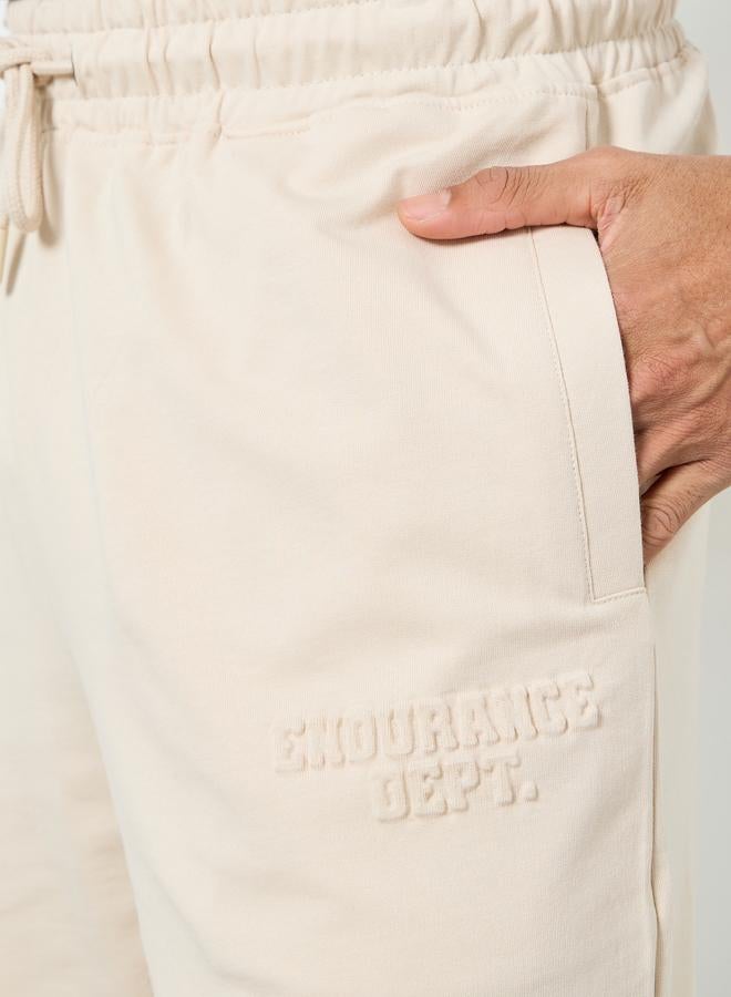 Styli Active Men Beige Athleisure Training Terry Shorts - Image 3