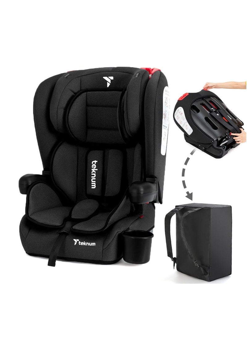 TEKNUM Pack And Go Foldable Car Seat With Ace Ivory Diaper Bag - Black - Image 2